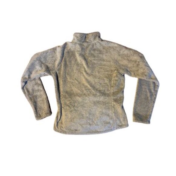 the north face 1/4 zip womens pull over grey medium front pocket fleece - Picture 2 of 9